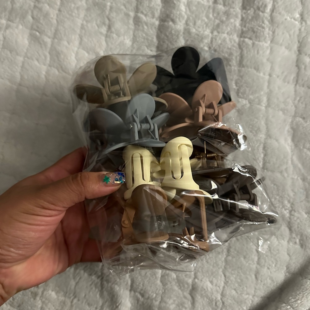 8pcs Matte Color Flower Hair Claw Clip - Picture 5 of 7
